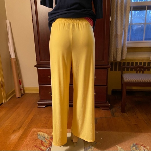 IMAN slacks in canary yellow with elastic waist and room in the boot. Soft sexy. - Picture 5 of 6